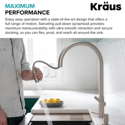 KRAUS Oletto High-Arc Single Handle Pull-Down Kitchen Faucet in Matte Black