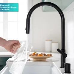 KRAUS Oletto High-Arc Single Handle Pull-Down Kitchen Faucet in Matte Black