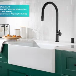 KRAUS Oletto High-Arc Single Handle Pull-Down Kitchen Faucet in Matte Black