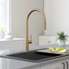 KRAUS Oletto High-Arc Single Handle Pull-Down Kitchen Faucet in Spot Free Antique Champagne Bronze