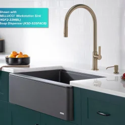KRAUS Oletto High-Arc Single Handle Pull-Down Kitchen Faucet in Spot Free Antique Champagne Bronze