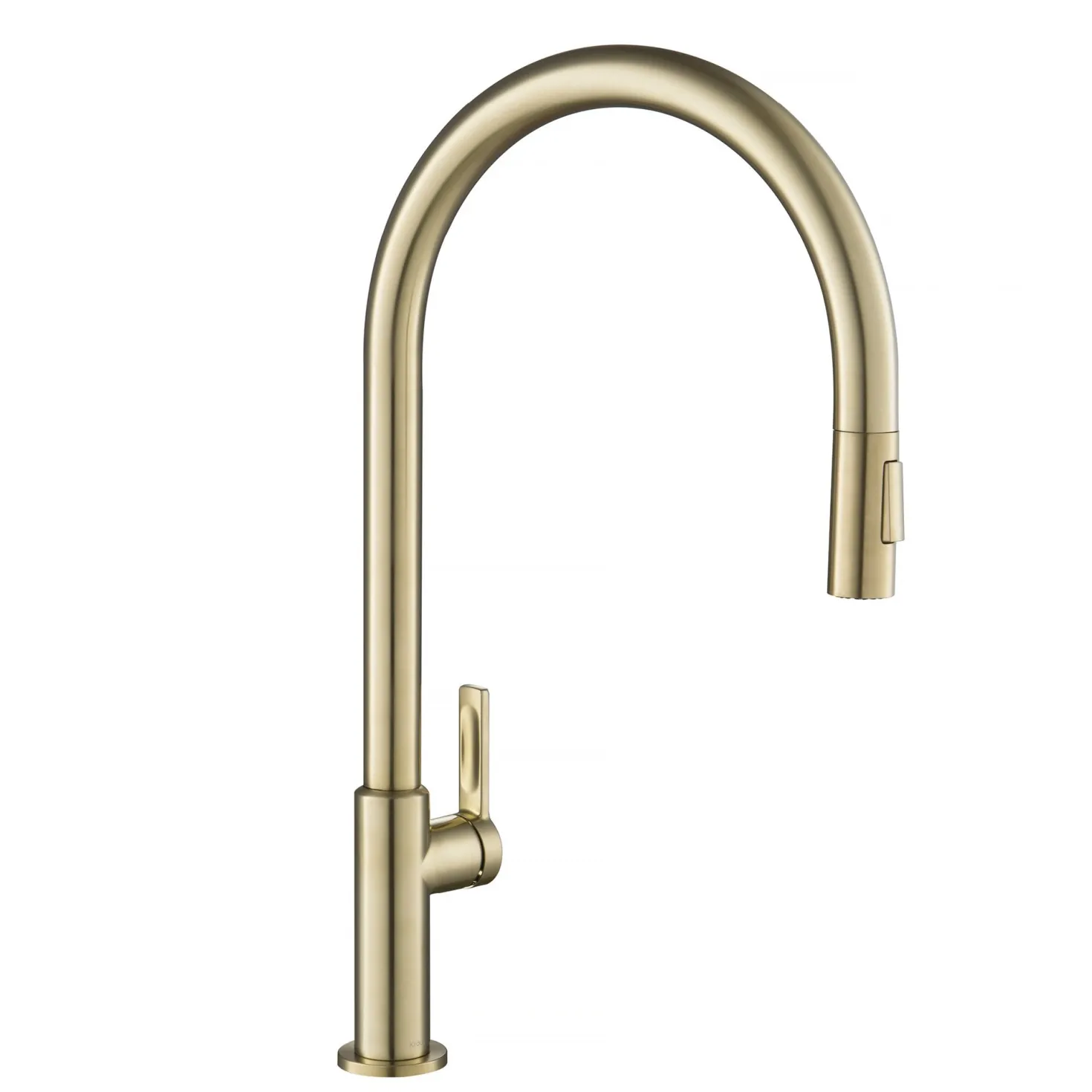 KRAUS Oletto High-Arc Single Handle Pull-Down Kitchen Faucet in Spot Free Antique Champagne Bronze