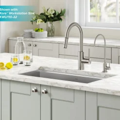 KRAUS Oletto Pull-Down Kitchen Faucet & Purita Water Filter Faucet in Spot Free Stainless Steel