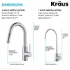 KRAUS Oletto Pull-Down Kitchen Faucet & Purita Water Filter Faucet in Chrome