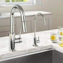 KRAUS Oletto Pull-Down Kitchen Faucet & Purita Water Filter Faucet in Chrome