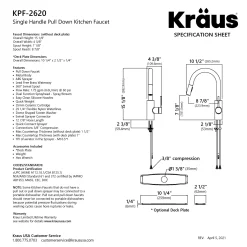 KRAUS Oletto Pull-Down Single Handle Kitchen Faucet in Matte Black