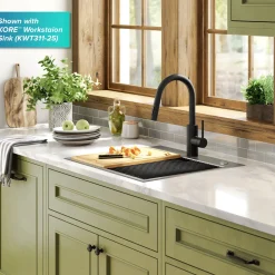 KRAUS Oletto Pull-Down Single Handle Kitchen Faucet in Matte Black