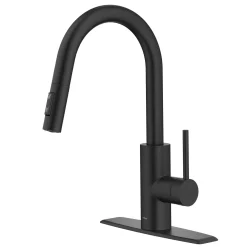 KRAUS Oletto Pull-Down Single Handle Kitchen Faucet in Matte Black