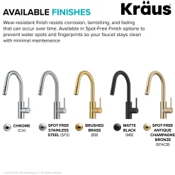 KRAUS Oletto Pull-Down Single Handle Kitchen Faucet in Matte Black