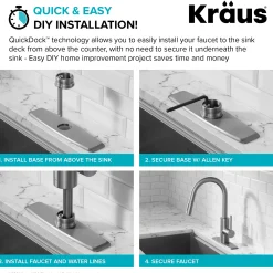 KRAUS Oletto Pull-Down Single Handle Kitchen Faucet in Matte Black