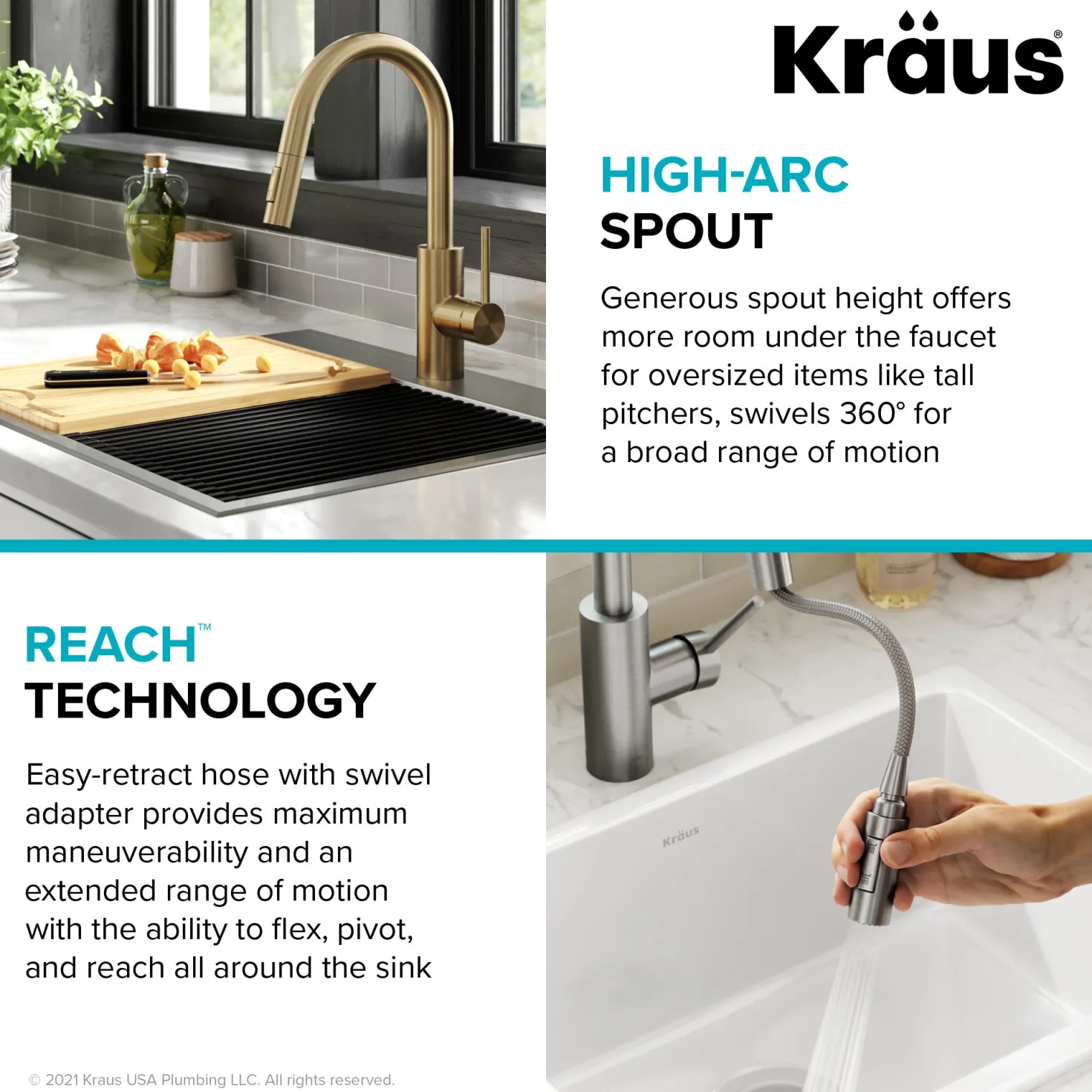 KRAUS Oletto Pull-Down Single Handle Kitchen Faucet in Spot Free Antique Champagne Bronze