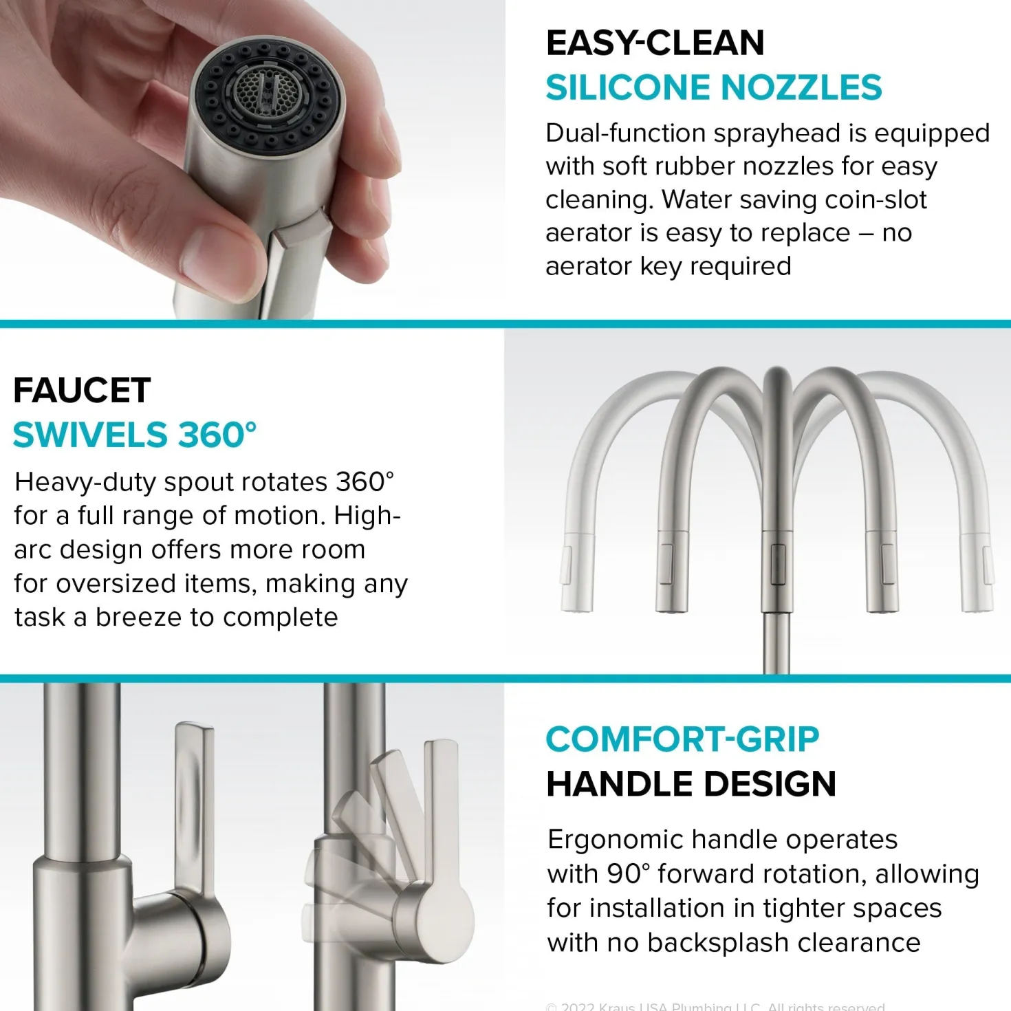 KRAUS Oletto Single Handle Brushed Brass & Matte Black Pull-Down Kitchen Faucet