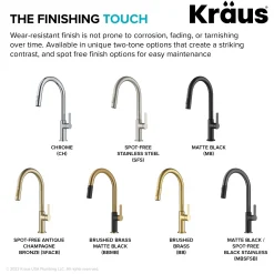 KRAUS Oletto Single Handle Chrome Pull-Down Kitchen Faucet