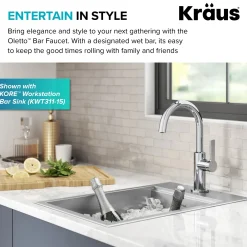 KRAUS Oletto Single Handle Chrome Kitchen Bar Faucet
