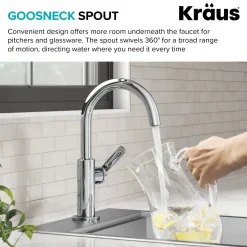 KRAUS Oletto Single Handle Chrome Kitchen Bar Faucet