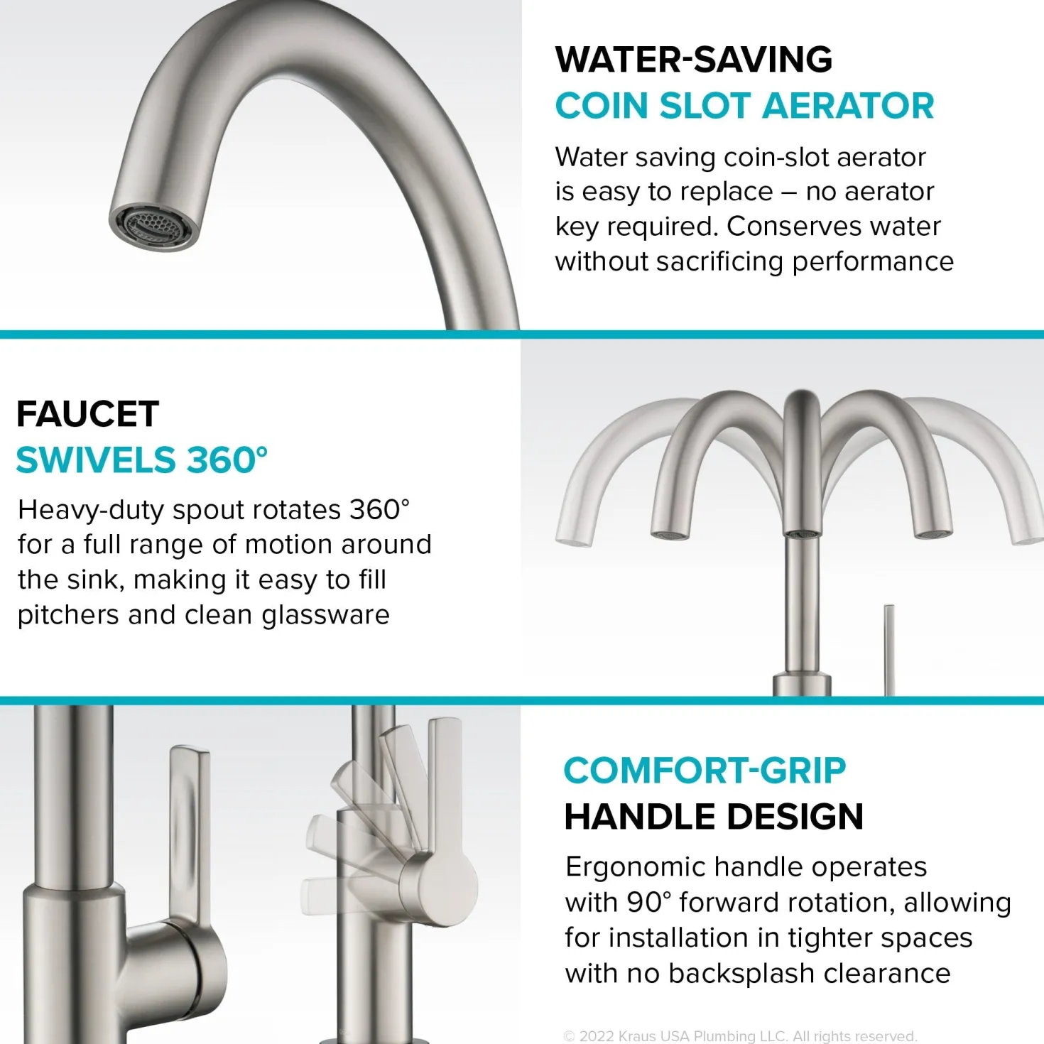 KRAUS Oletto Single Handle Chrome Kitchen Bar Faucet