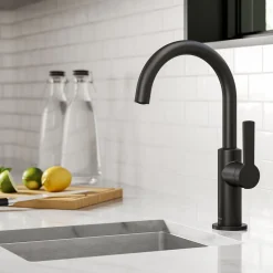 KRAUS Oletto Single Handle Kitchen Bar Faucet in Matte Black