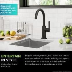 KRAUS Oletto Single Handle Kitchen Bar Faucet in Matte Black