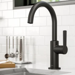 KRAUS Oletto Single Handle Kitchen Bar Faucet in Matte Black