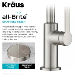 KRAUS Oletto Single Handle Kitchen Bar Faucet in Spot Free Stainless Steel