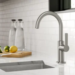 KRAUS Oletto Single Handle Kitchen Bar Faucet in Spot Free Stainless Steel