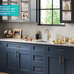 KRAUS Oletto Single Handle Kitchen Bar Faucet in Brushed Brass