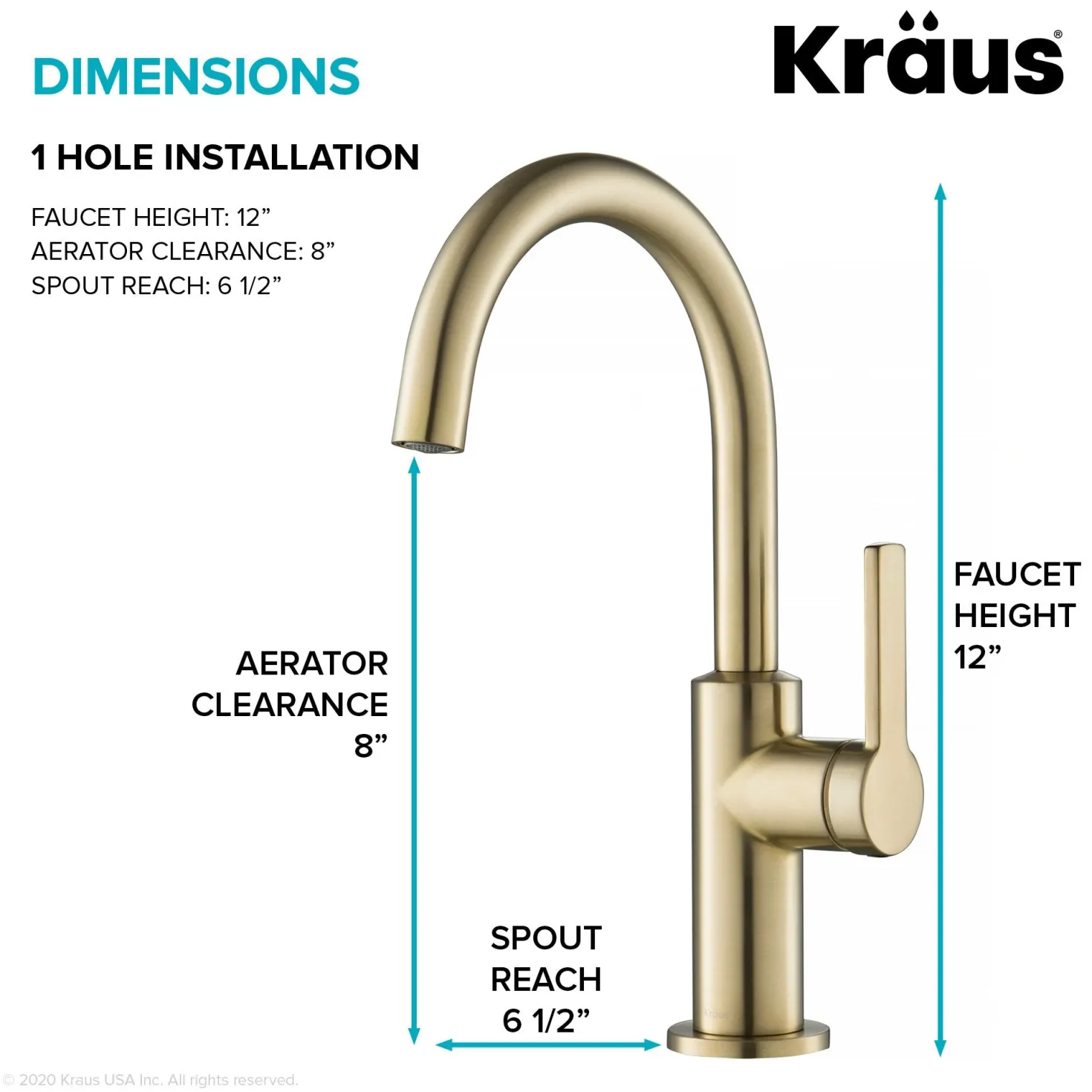 KRAUS Oletto Single Handle Kitchen Bar Faucet in Spot Free Antique Champagne Bronze