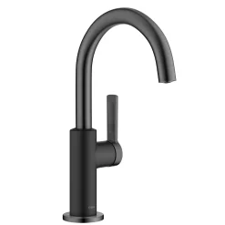 KRAUS Oletto Single Handle Matte Black & Black Stainless Steel Kitchen Bar Faucet