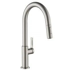 KRAUS Oletto Single Handle Pull-Down Kitchen Faucet in Spot Free Stainless Steel