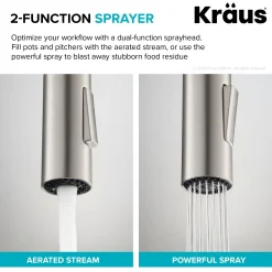 KRAUS Oletto Single Handle Pull-Down Kitchen Faucet in Spot Free Stainless Steel