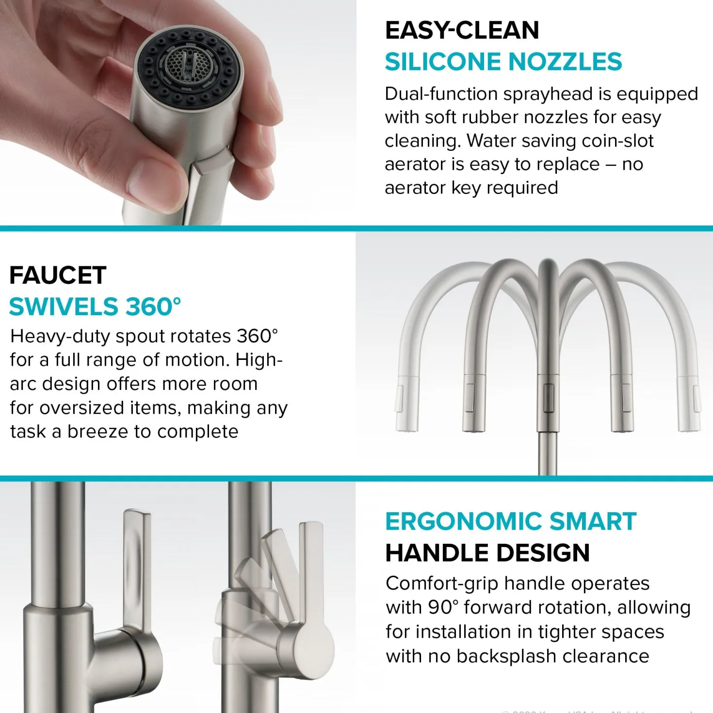 KRAUS Oletto Single Handle Pull-Down Kitchen Faucet in Spot Free Stainless Steel