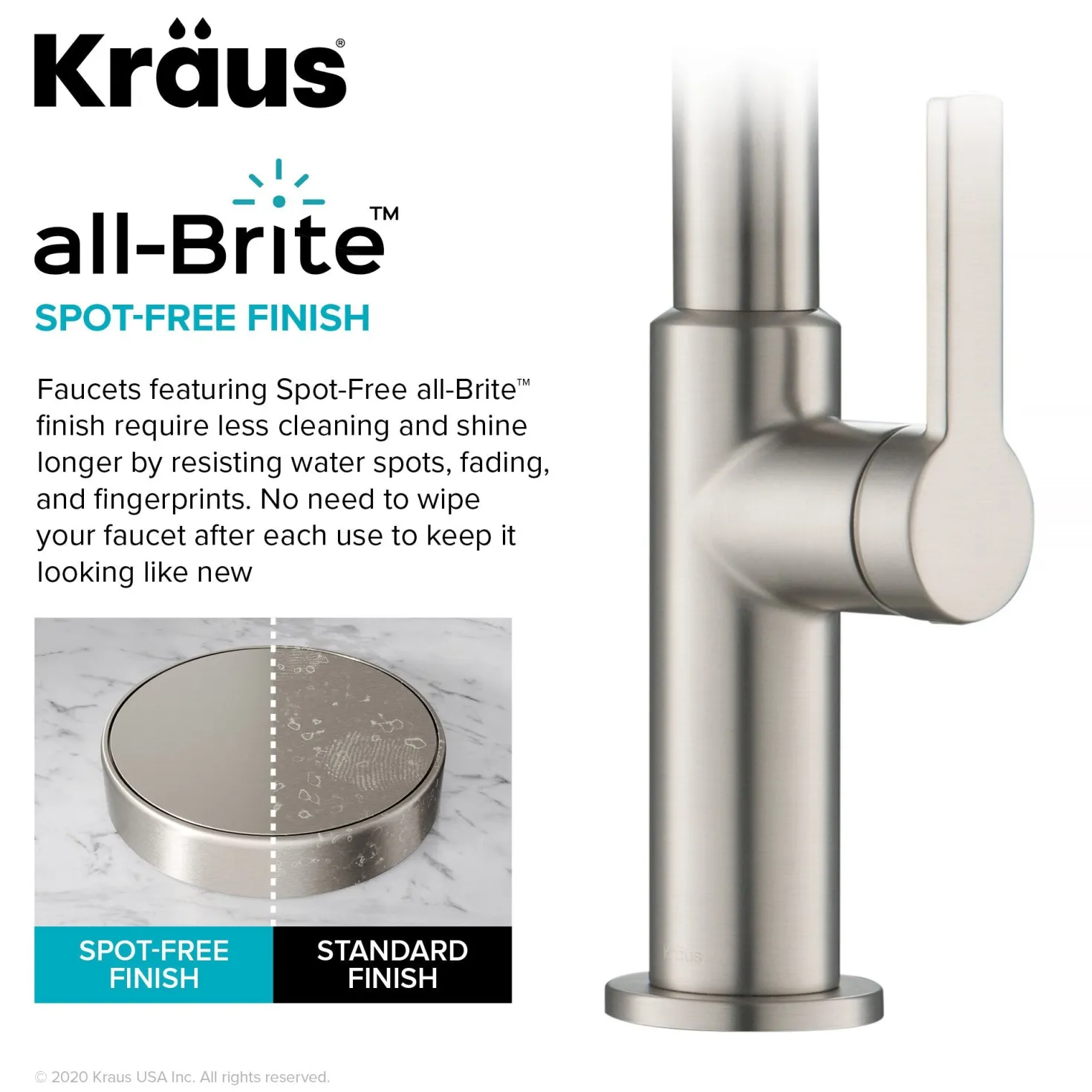 KRAUS Oletto Single Handle Pull-Down Kitchen Faucet in Spot Free Stainless Steel