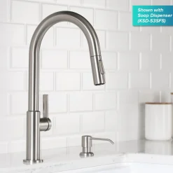 KRAUS Oletto Single Handle Pull-Down Kitchen Faucet in Spot Free Stainless Steel