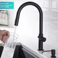 KRAUS Oletto Single Handle Pull-Down Kitchen Faucet in Matte Black