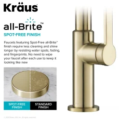 KRAUS Oletto Single Handle Pull-Down Kitchen Faucet in Spot Free Antique Champagne Bronze