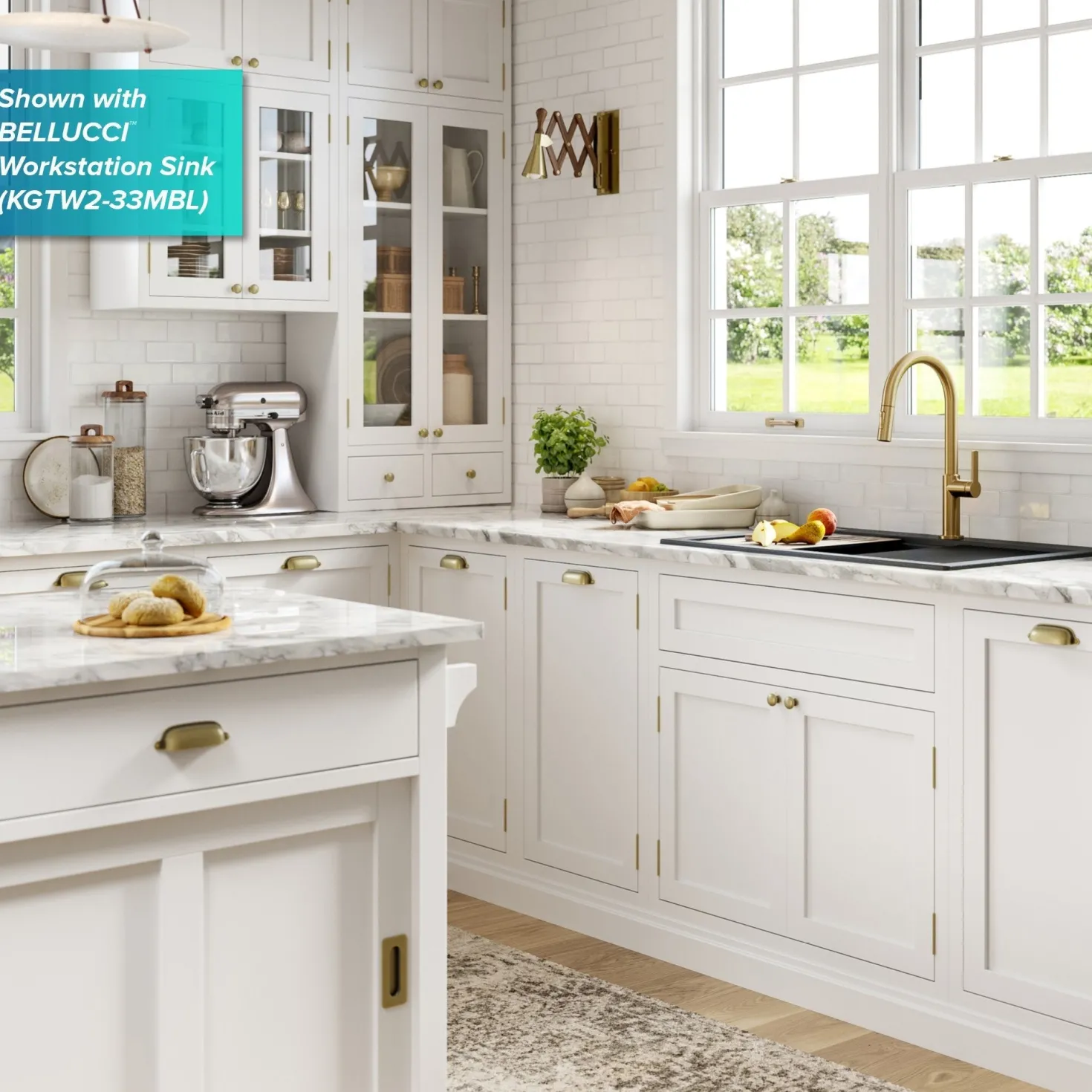 KRAUS Oletto Single Handle Pull-Down Kitchen Faucet in Brushed Brass