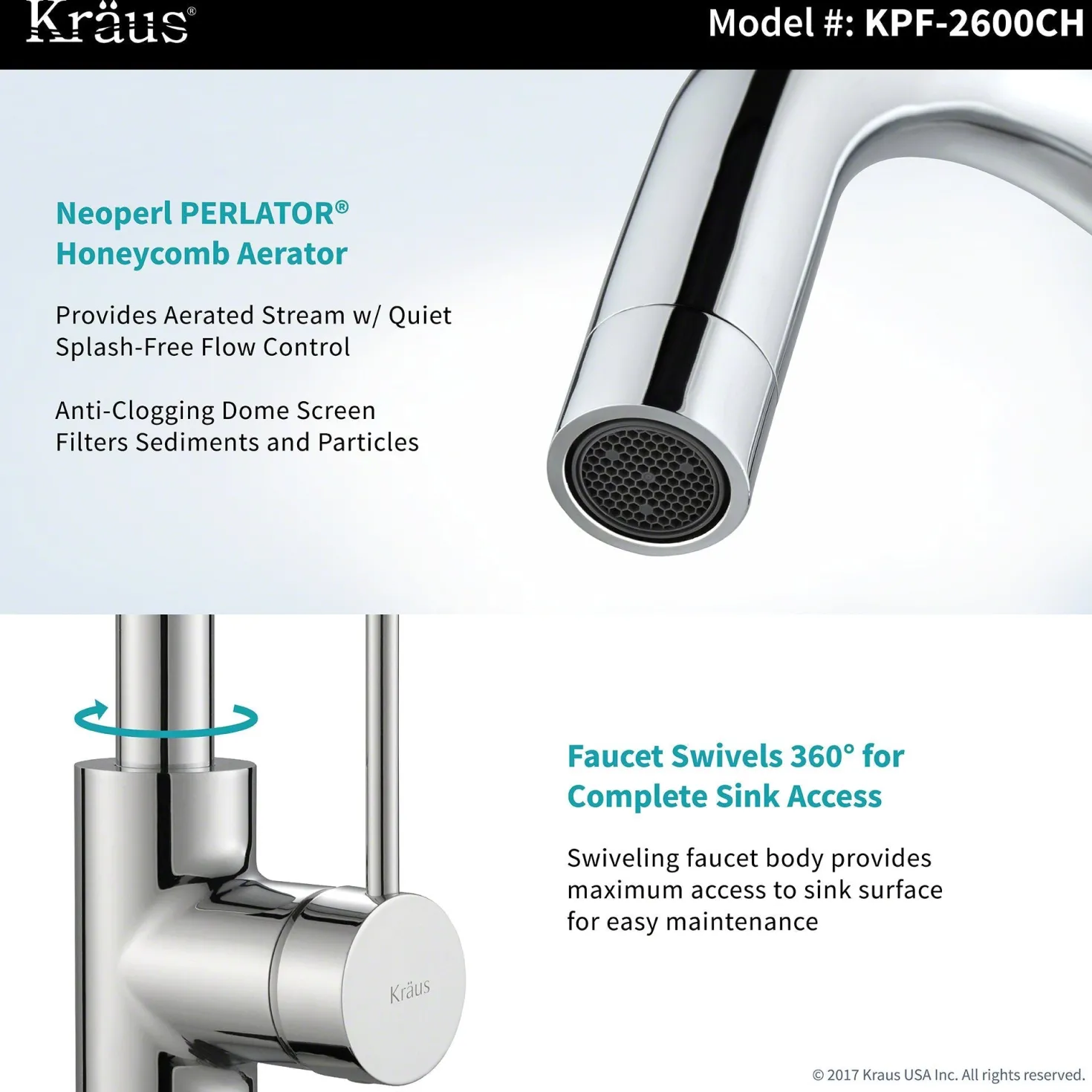 KRAUS Oletto Single Lever Kitchen Bar Faucet in Chrome