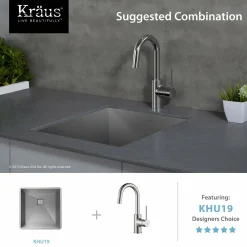 KRAUS Oletto Single Lever Kitchen Bar Faucet in Chrome