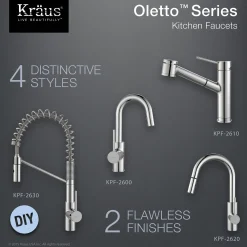KRAUS Oletto Single Lever Kitchen Bar Faucet in Chrome