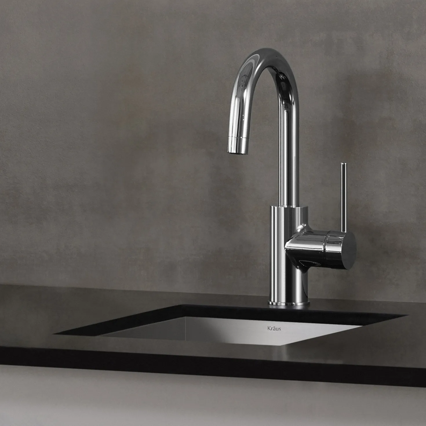 KRAUS Oletto Single Lever Kitchen Bar Faucet in Chrome
