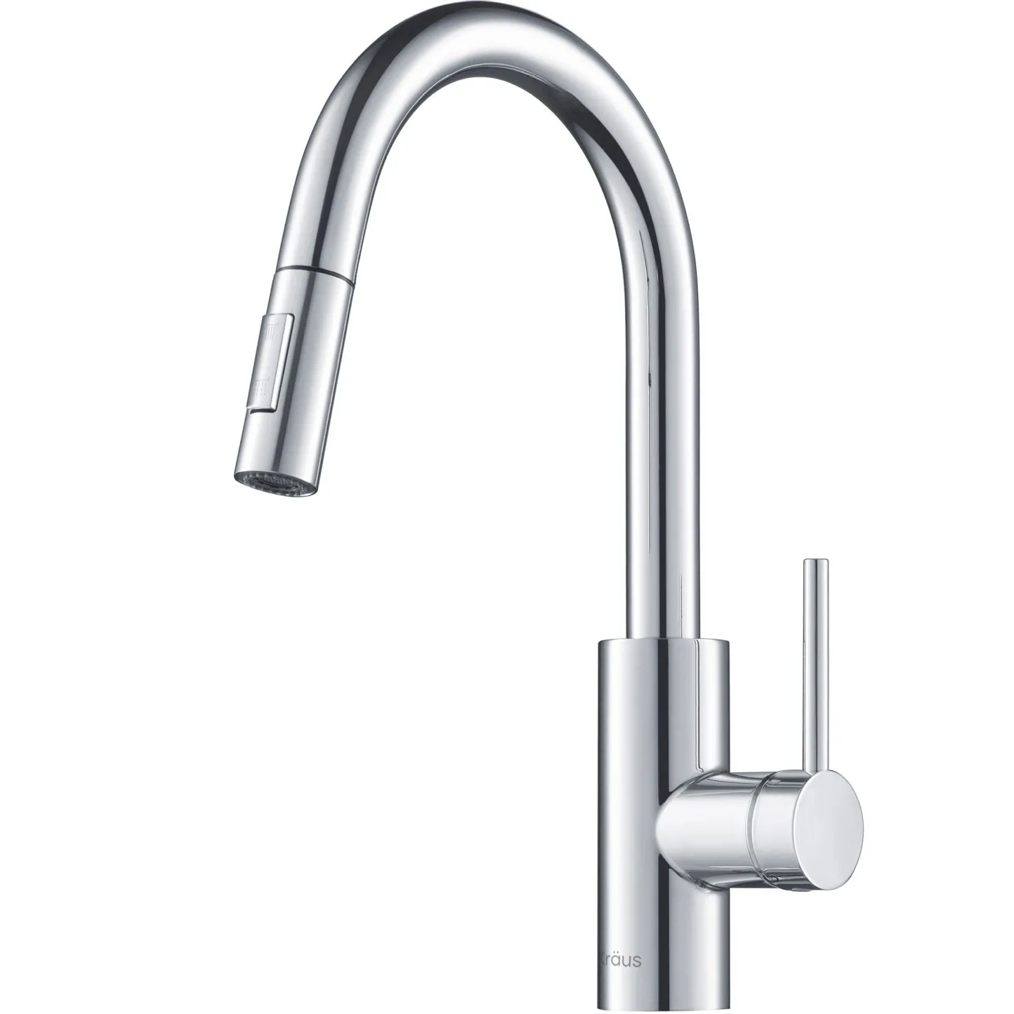 KRAUS Oletto Single Lever Pull Down Kitchen Faucet in Chrome