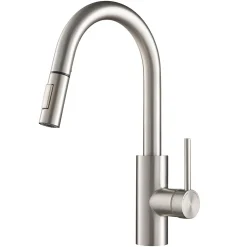 KRAUS Oletto Single Lever Pull Down Kitchen Faucet in Spot Free all-Brite Stainless Steel
