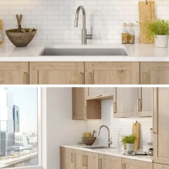 KRAUS Oletto Single Lever Pull Down Kitchen Faucet in Spot Free all-Brite Stainless Steel