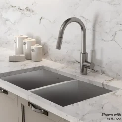 KRAUS Oletto Single Lever Pull Down Kitchen Faucet in Spot Free all-Brite Stainless Steel