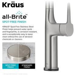 KRAUS Oletto Tall Modern Single-Handle Touch Activated with Pull Down Sprayer in Spot Free Stainless Steel