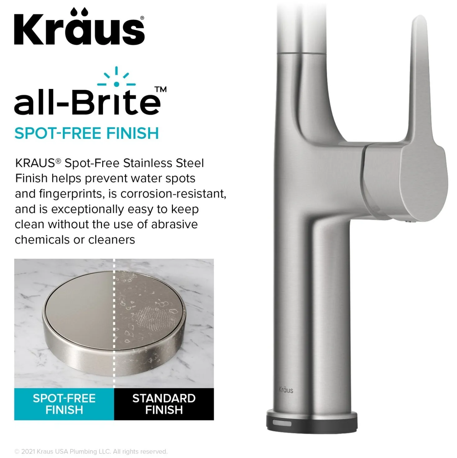 KRAUS Oletto Tall Modern Single-Handle Touch Activated with Pull Down Sprayer in Spot Free Stainless Steel
