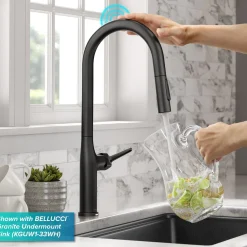 KRAUS Oletto Tall Modern Single-Handle Touch Activated with Pull Down Sprayer in Matte Black
