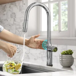 KRAUS Oletto Tall Modern Single-Handle Touch Activated with Pull Down Sprayer in Chrome
