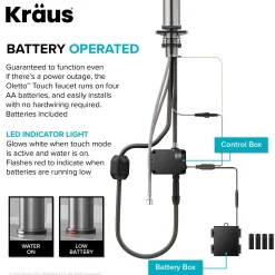 KRAUS Oletto Tall Modern Single-Handle Touch Activated with Pull Down Sprayer in Chrome
