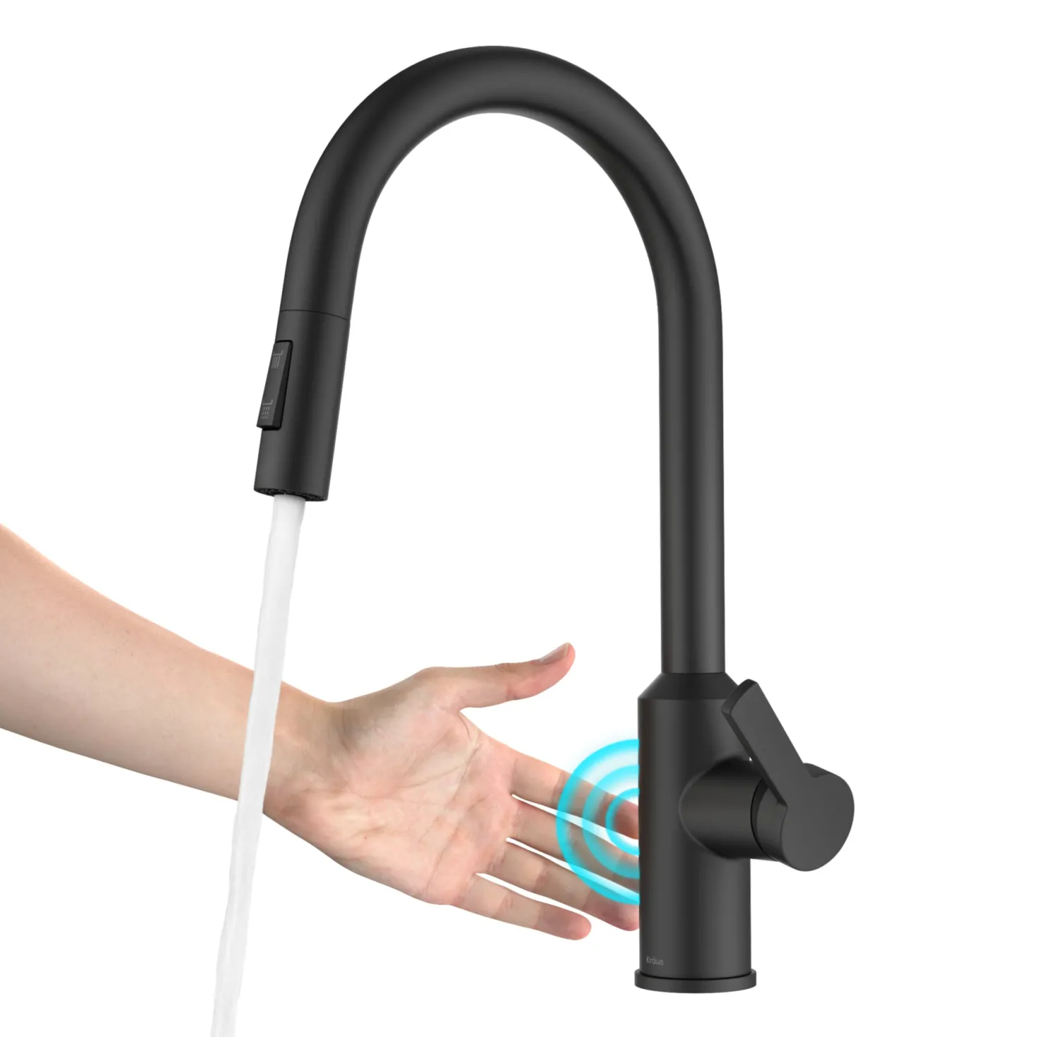 KRAUS Oletto Touchless Pull-Down Kitchen Faucet in Matte Black